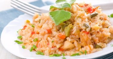 Arroz no prato