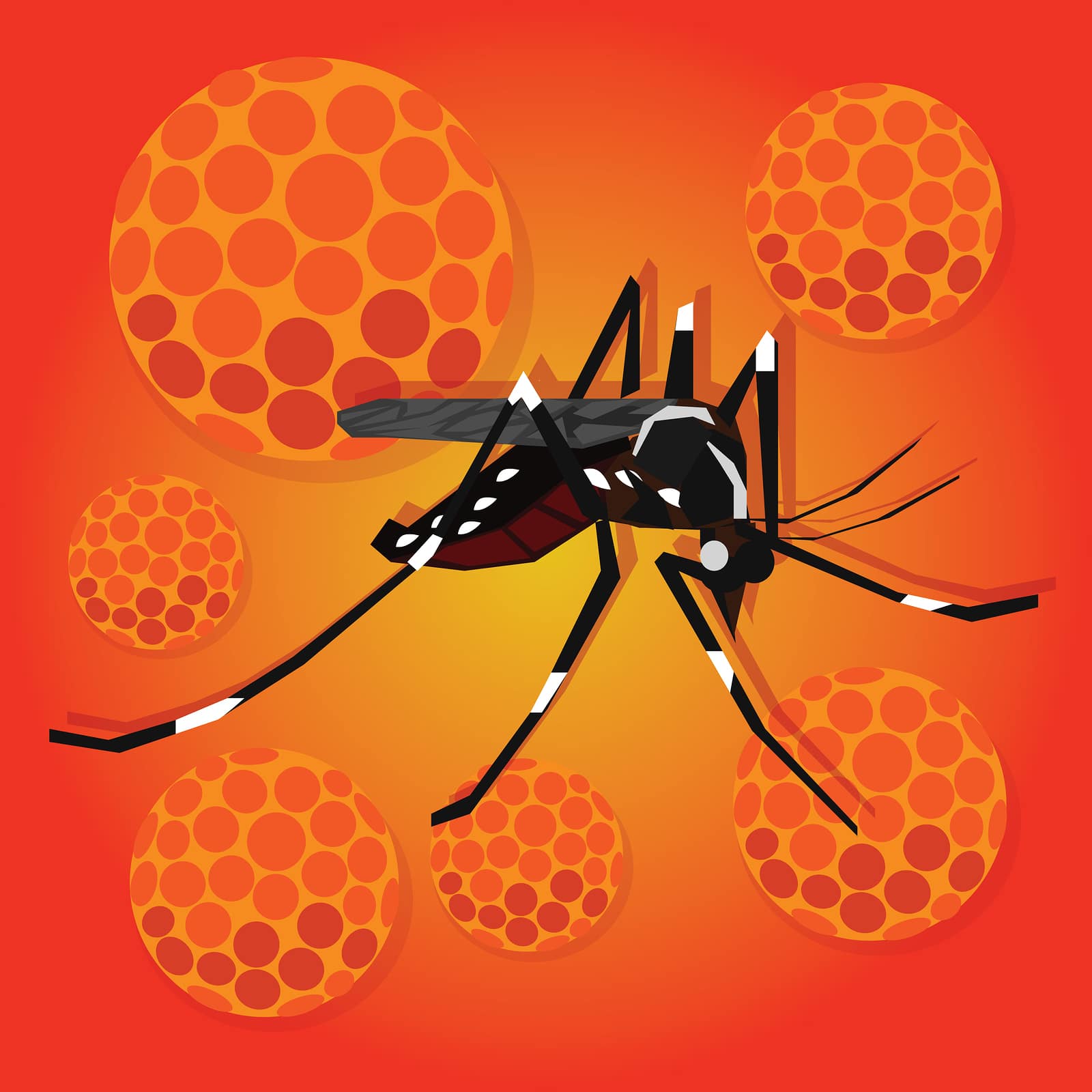 zika zica virus masquito virus aedes aegypti spread pandemic aoubreak vector illustration