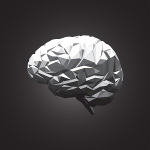 Paper Abstract Human Brain on Dark Background. Vector Illustration