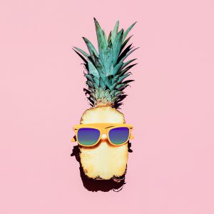 Hipster Pineapple Fashion Accessories And Fruits. Vanilla Style.