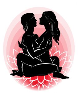 Couple practicing tantra yoga