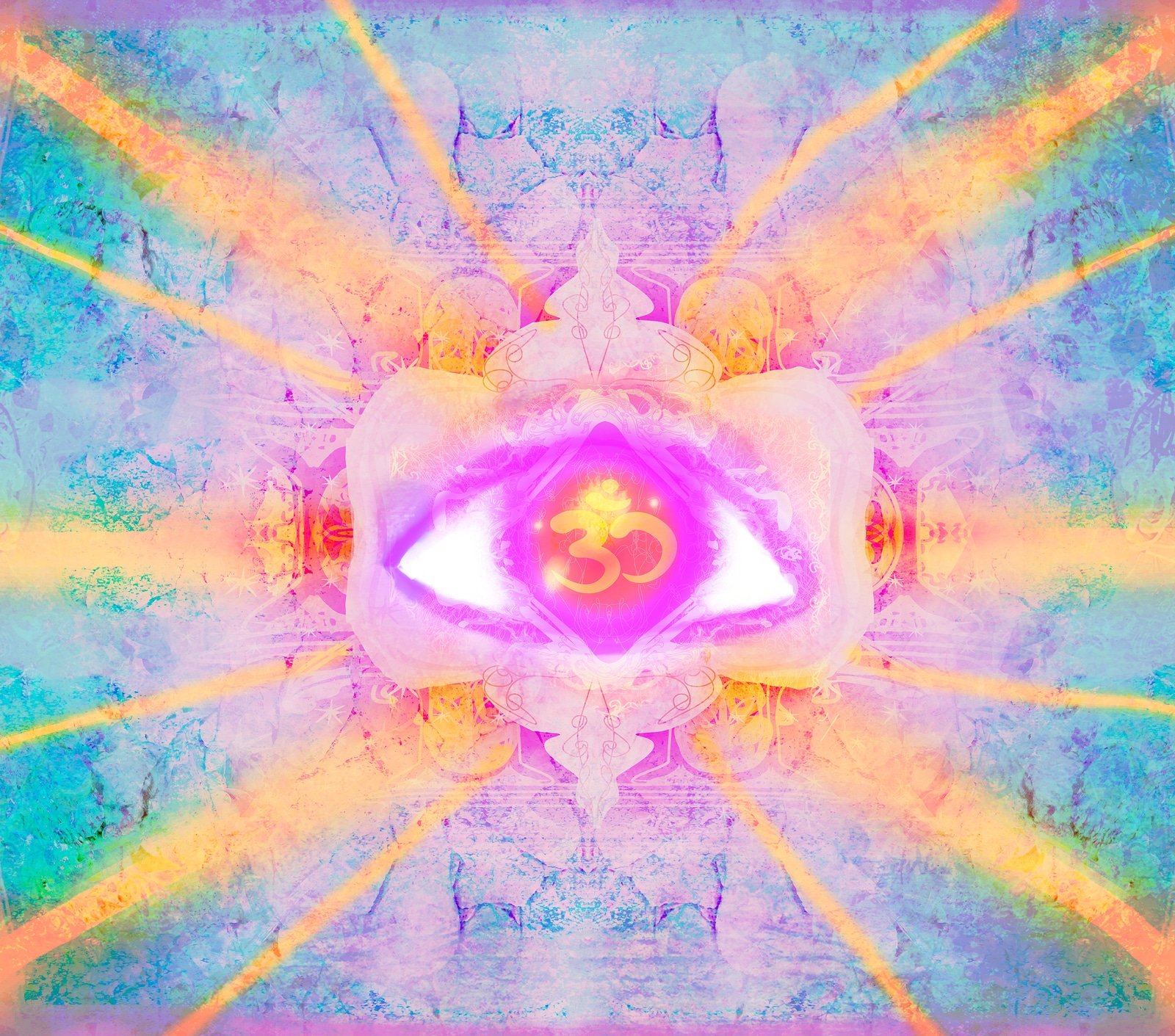 abstract illustration of a third eye mystical sign , raster