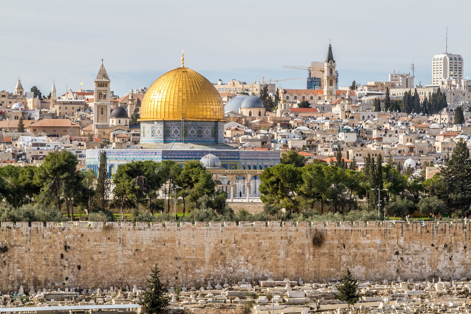 Vista da Cúpula da Rocha, em Jerusalém (Israel).