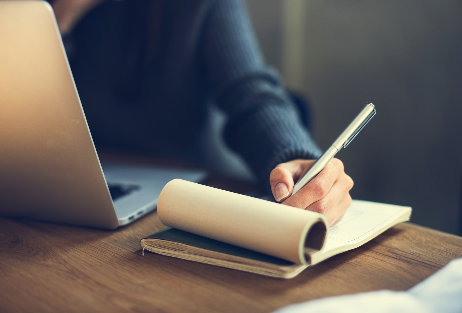 Woman Working Laptop Technology Writing Workplace Concept