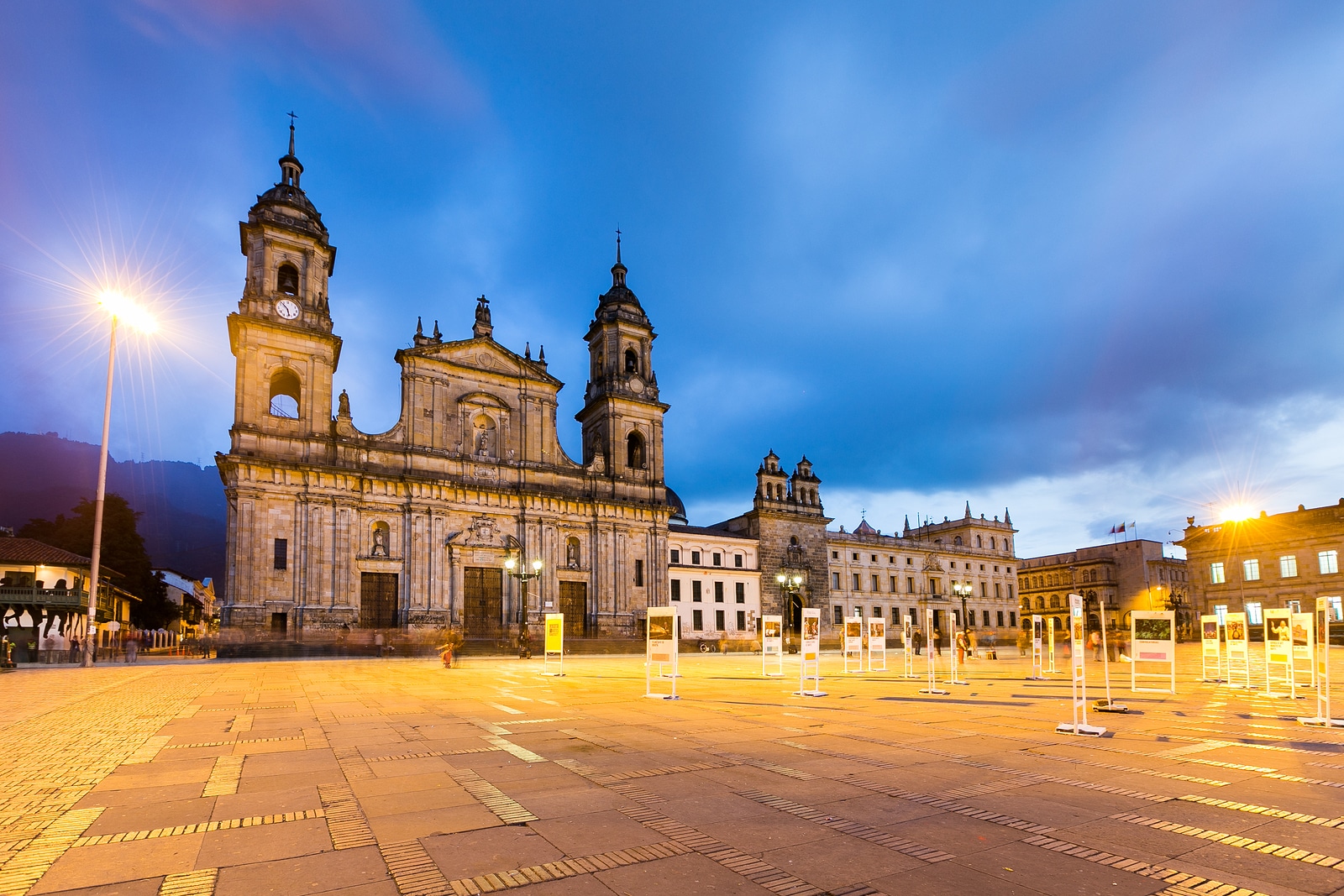 main square with church, Bolivar square in Bogota, Colombia, Latin America