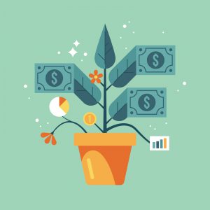 Finance growth concept. Making money business investment profit or financial management concept. Money tree.