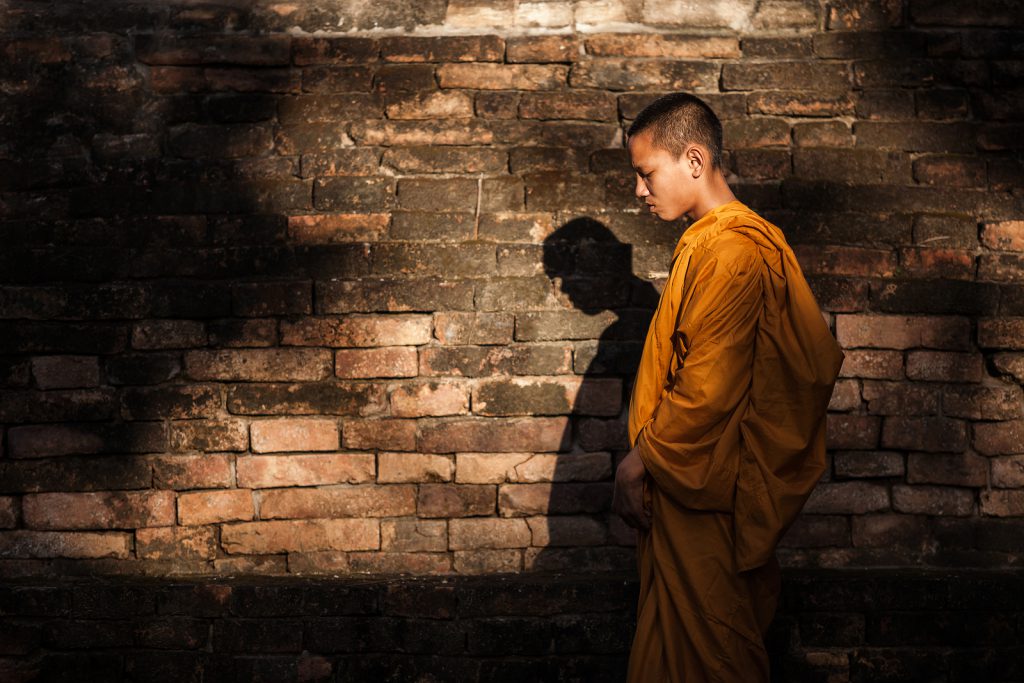 Novices monk vipassana meditation in thailand, burma .