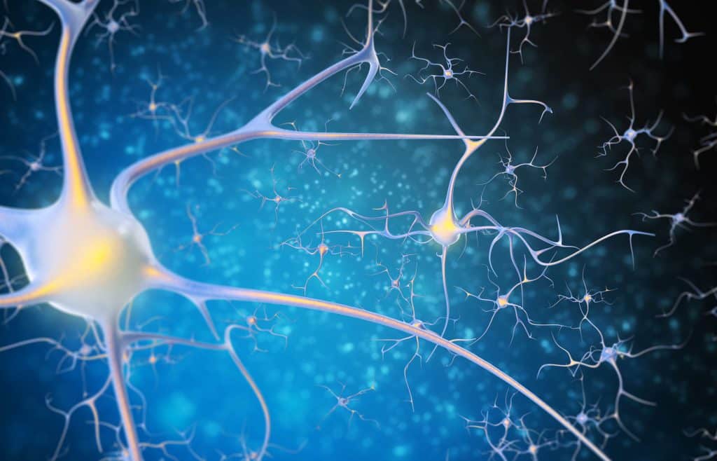 Ilustração de neurônios no cérebro