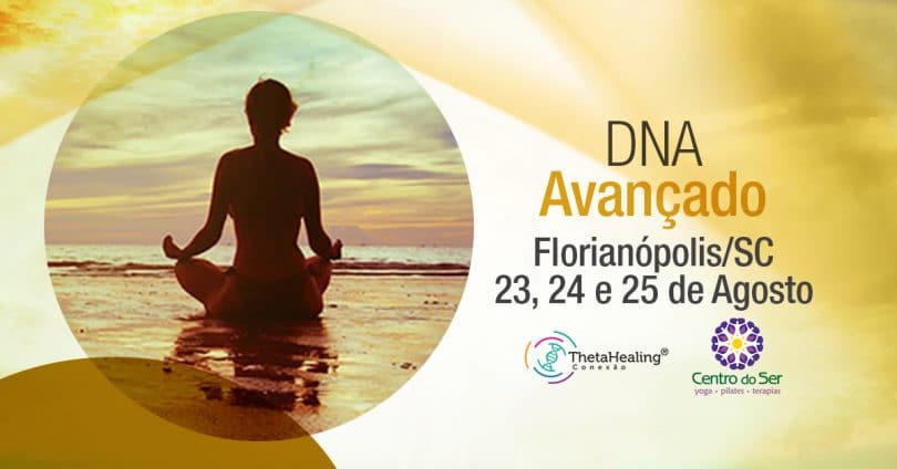 Banner com informações do Curso Thetahealing DNA Avançado em Florianópolis/SC