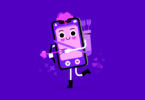 Ilustração celular cupido