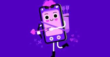 Ilustração celular cupido