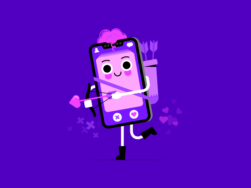 Ilustração celular cupido