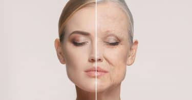 Antes e depois de uma mulher jovem e envelhecida