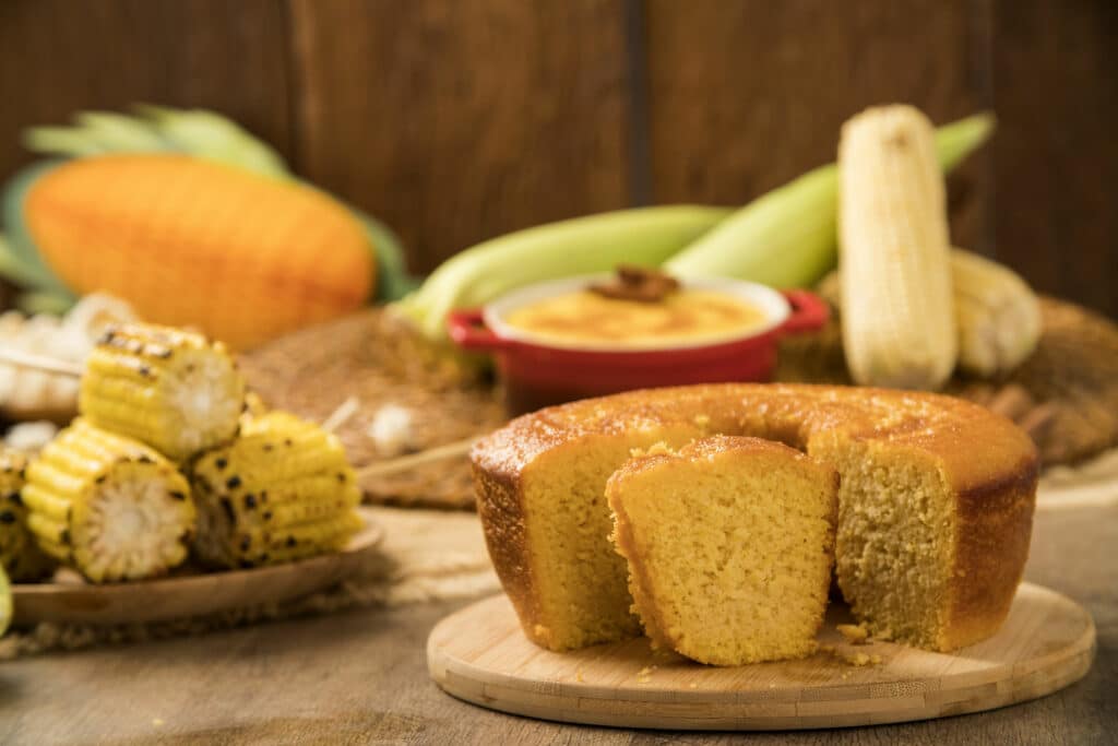 Bolo de milho com leite de coco