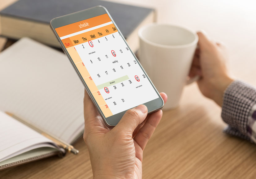 Calendário no celular.