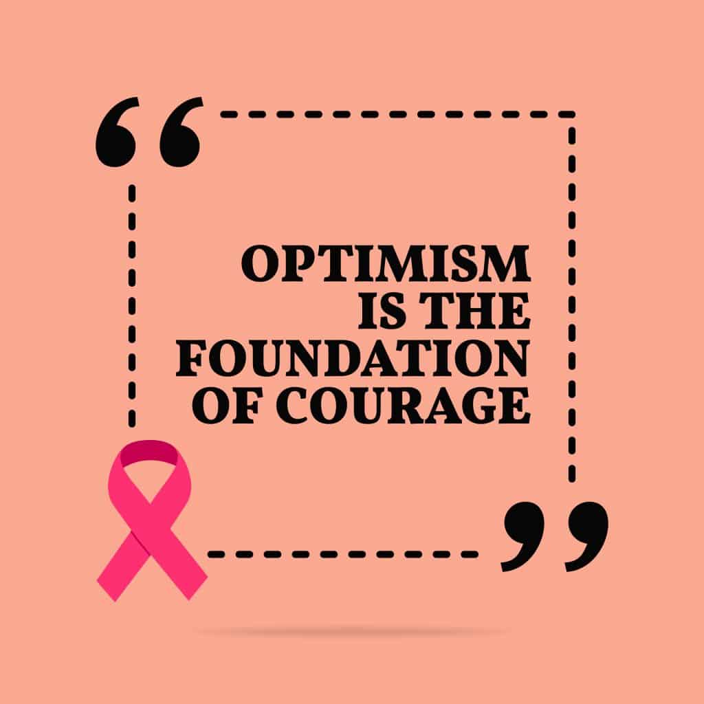 Frases otimistas: Otimismo é o fundamento da coragem.
