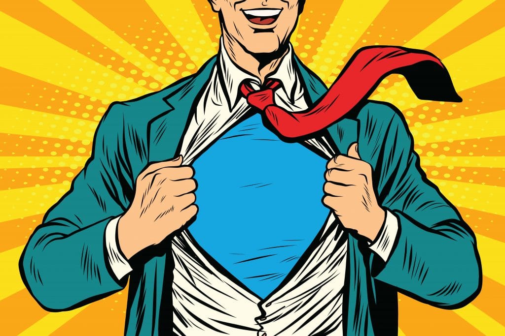 Imagem do super homem em estilo retrô.