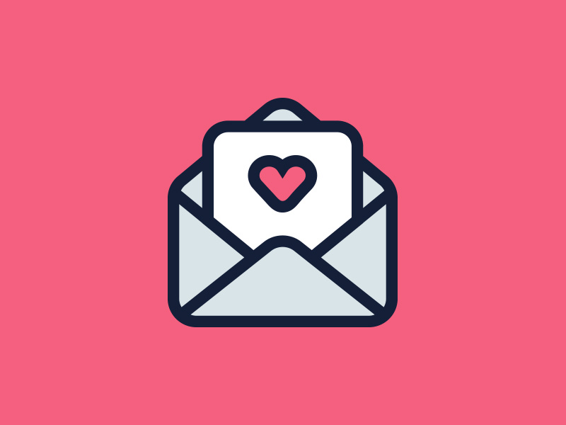 Ilustração de uma carta de amor.