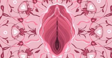 Ilustração de boceta com floral em volta