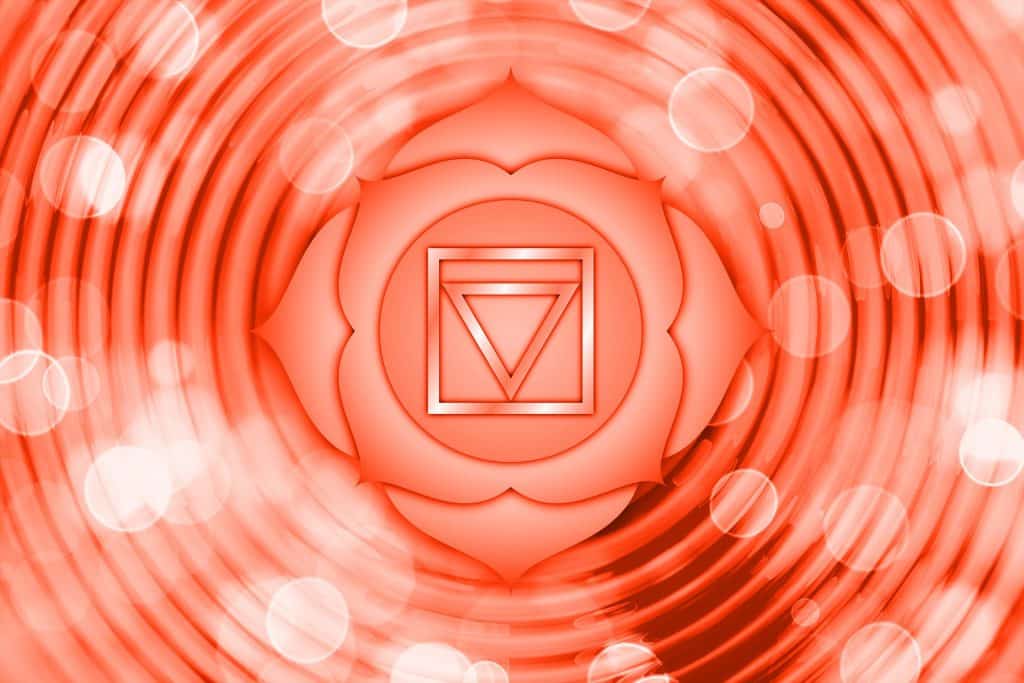Imagem em 3 D do chakra na cor laranja.
