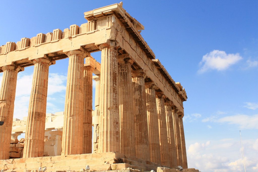 Imagem do tempo Parthenon na Grécia.
 