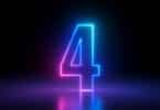 Número 4 em neon.