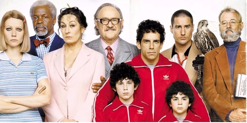 Elenco do filme Os Excêntricos Tenenbaums um ao lado do outro