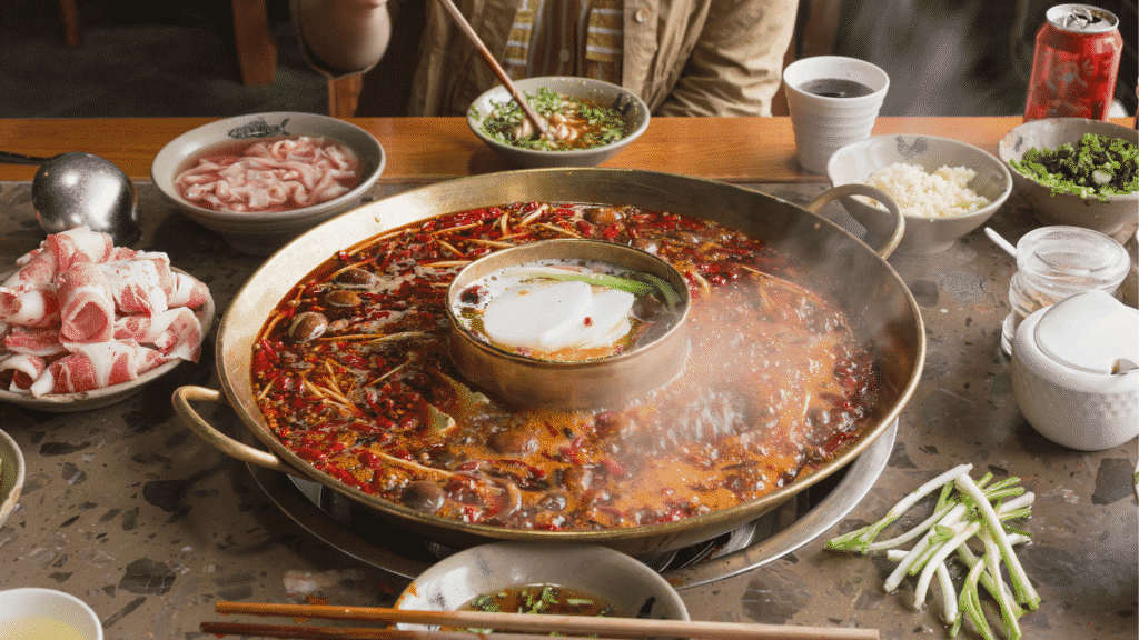 Um "hotpot", comida típica chinesa