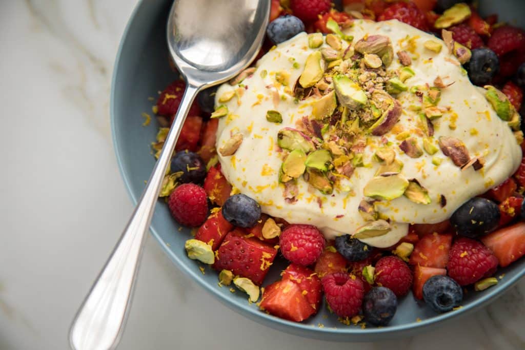 Salada de frutas com sementes