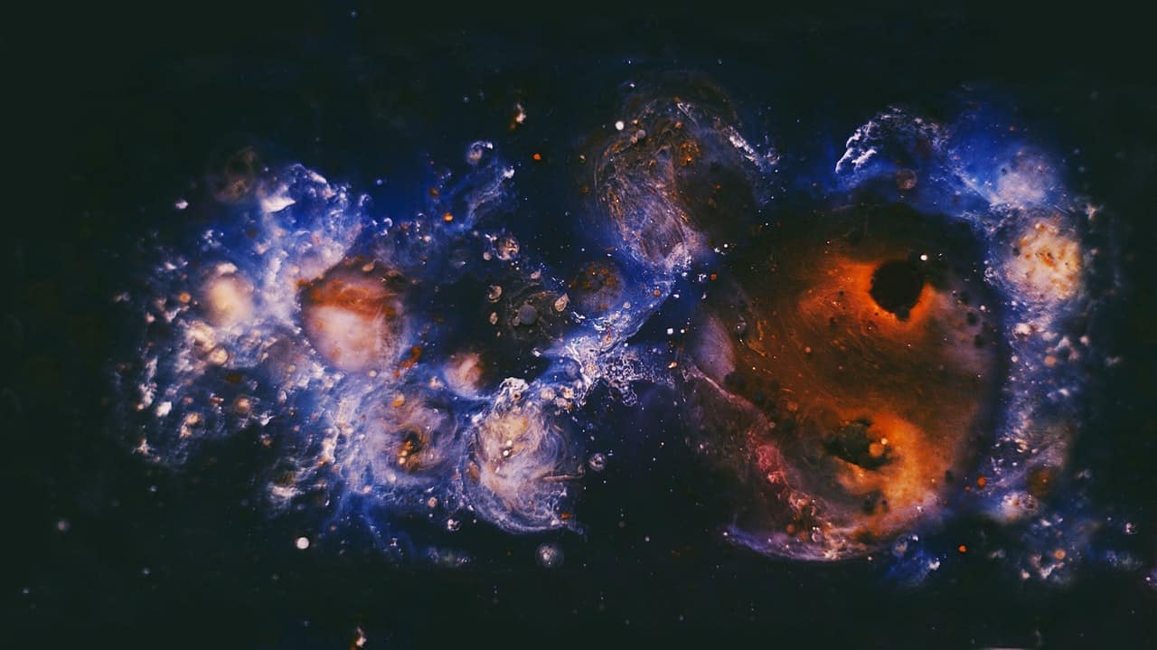 Pintura da galáxia Via Láctea.