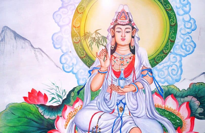 Desenho da deusa Kuan Yin.