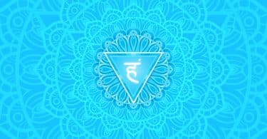 Ilustração do chakra laríngeo.