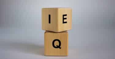 Blocos de madeira com as letras I, E, Q.