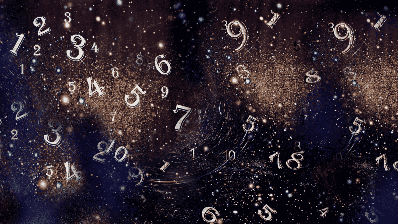 números flutuando no universo