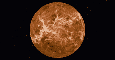 Mercúrio em um céu estrelado.