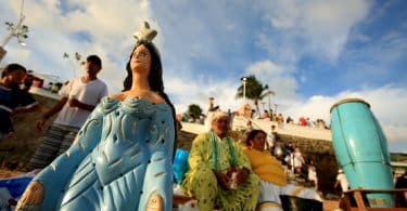 Uma estátua de Iemanjá.