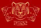 Uma ilustração do ano novo chinês 2022 - do tigre.