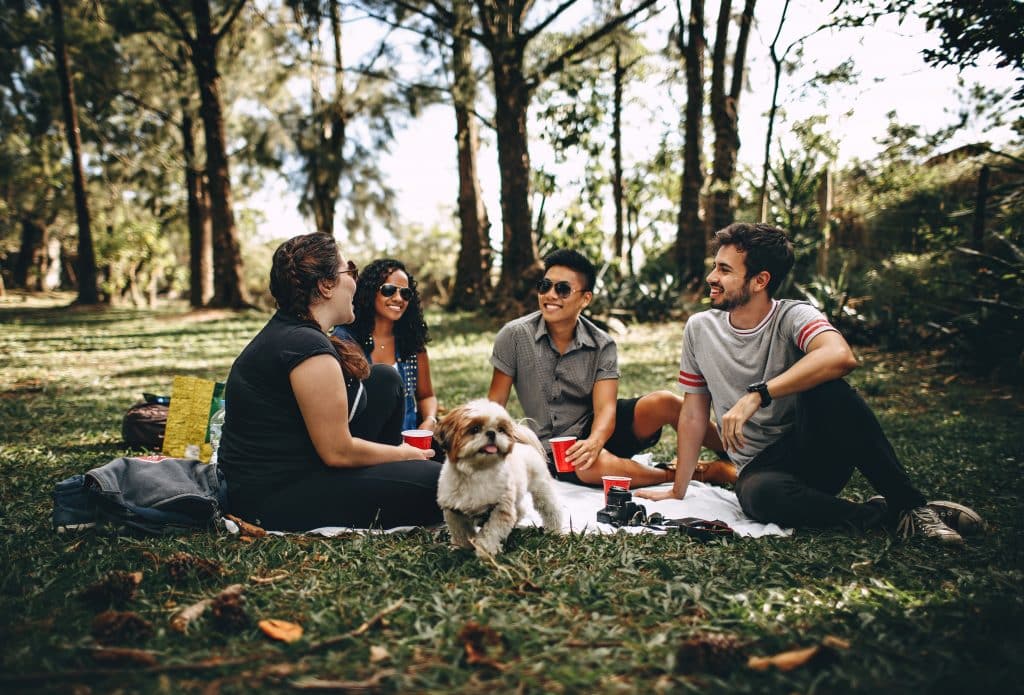 Amigos em um parque