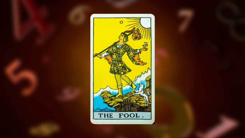 Carta O Louco no tarot representando o número 22.