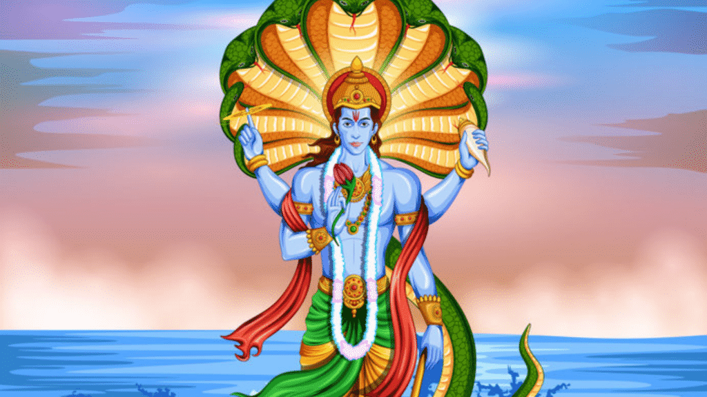 Ilustração do Deus Vishnu