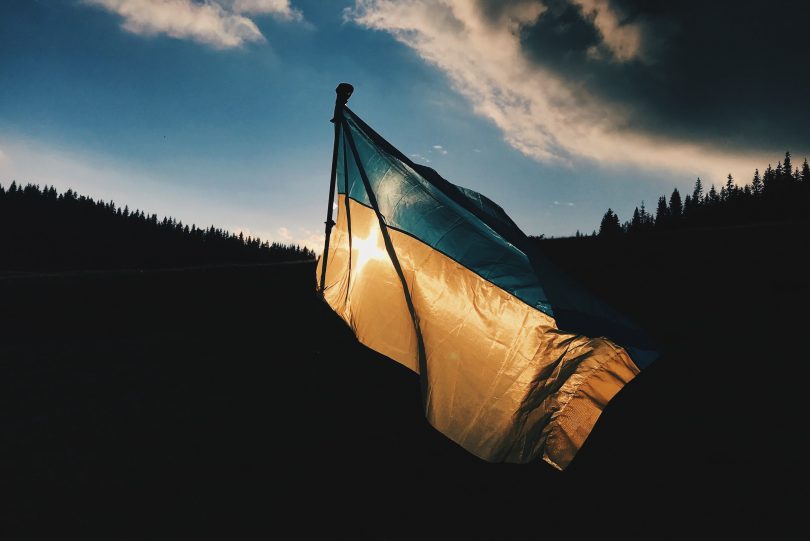 Bandeira da Ucrânia.