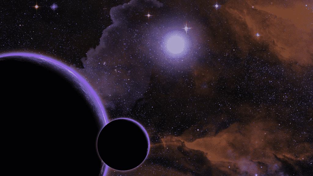 Planeta Terra, Lua e Sol no espaço