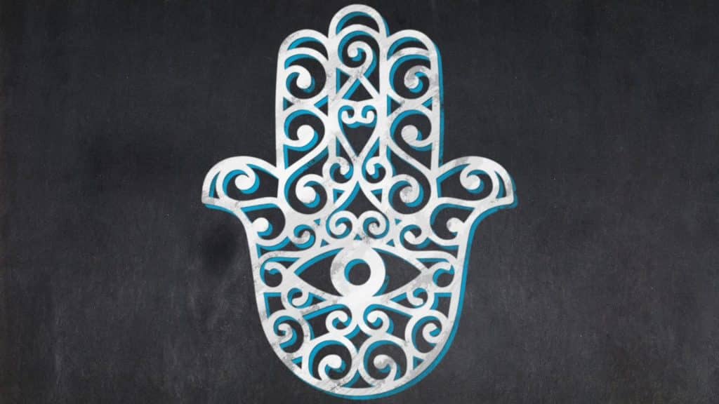 Uma ilustração do símbolo Hamsá.