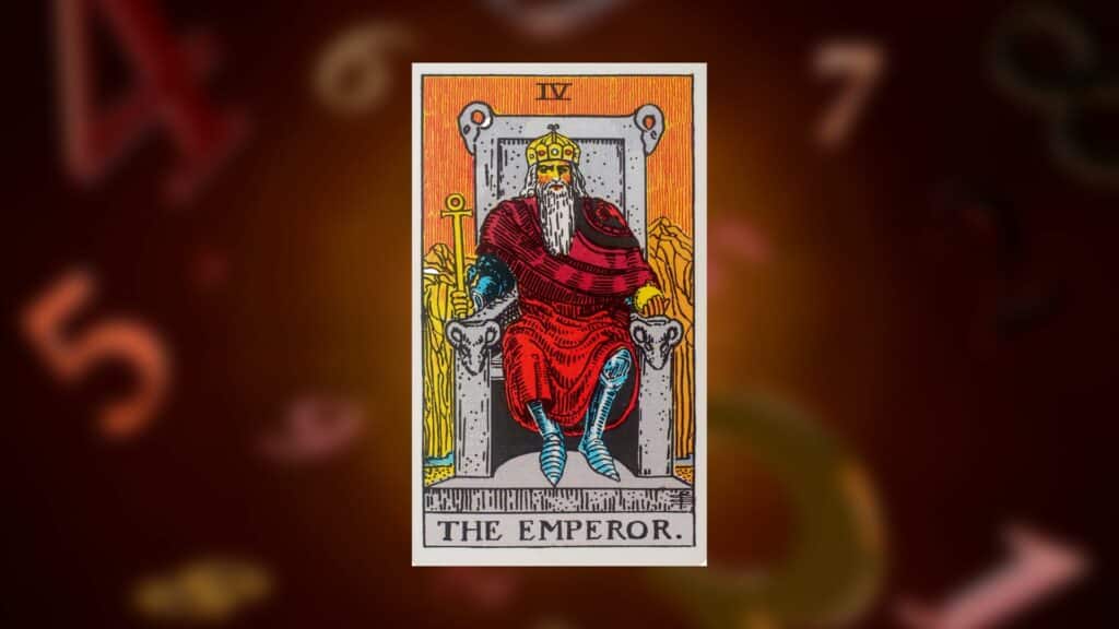 Carta do Imperador no Tarot simbolizando a energia do número 4.