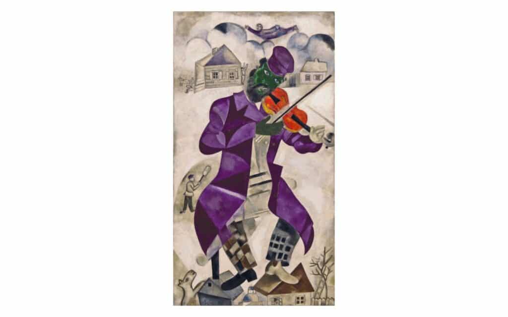 O quadro "Violinista Verde", pertencente ao artista Chagall.