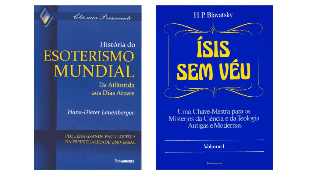 Imagens das capas dos livros "História do Esoterismo Mundial" e "ìsis Sem Véu"