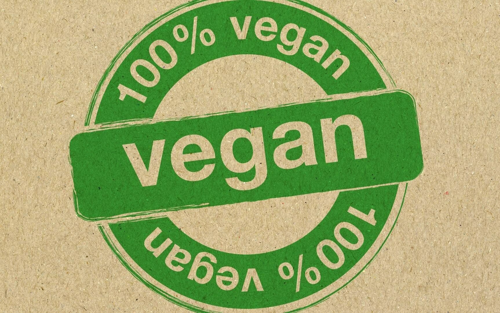 O emblema 100% vegan.