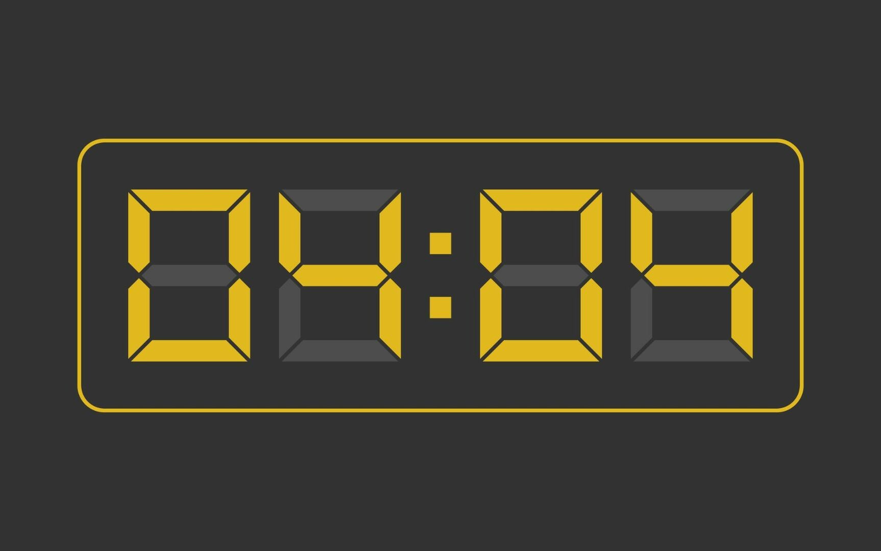 Uma ilustração digital de um relógio indicando as horas iguais 04:04.
