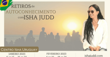 Banner com informações sobre o Retiro de Verão com Isha Judd.