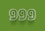 Número 999 digital da cor branca num fundo verde